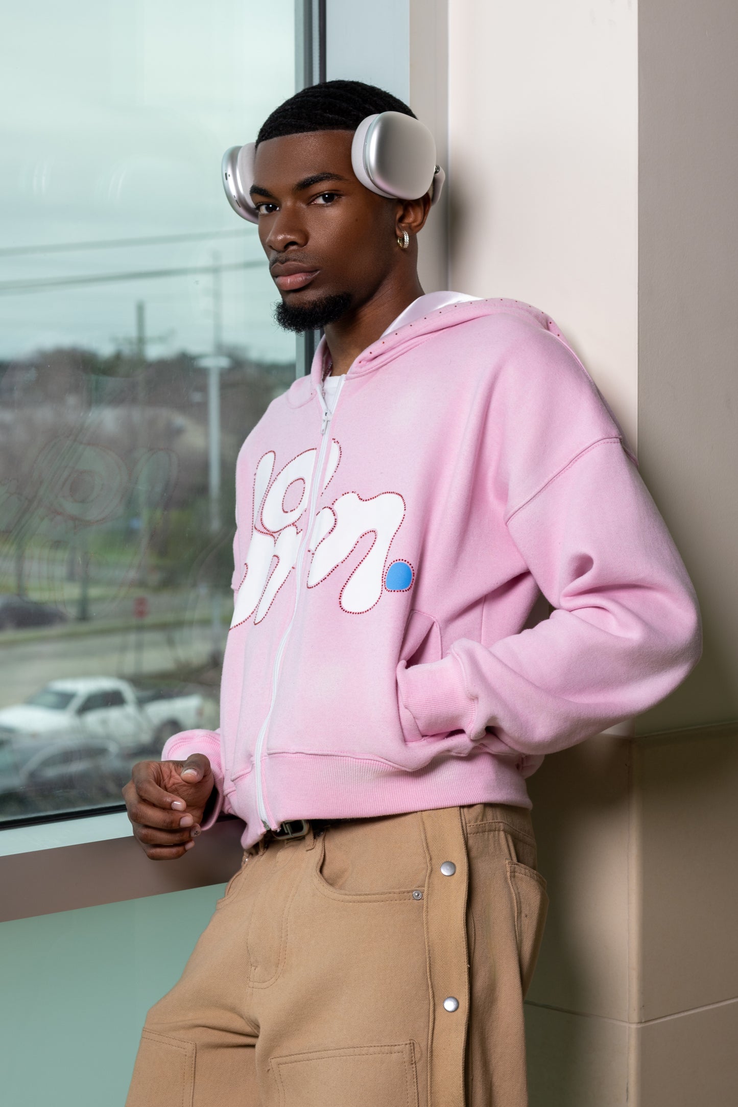 "B8RN" PINK ZIP-UP HOODIE (Pre-Order)